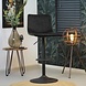 Velvet bar stool Frankie Black height adjustable Velvet bar stool Frankie Black height adjustable