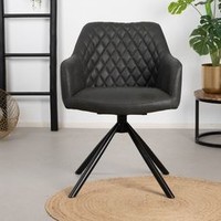 Industrial dining room chair Dex Black eco-leather
