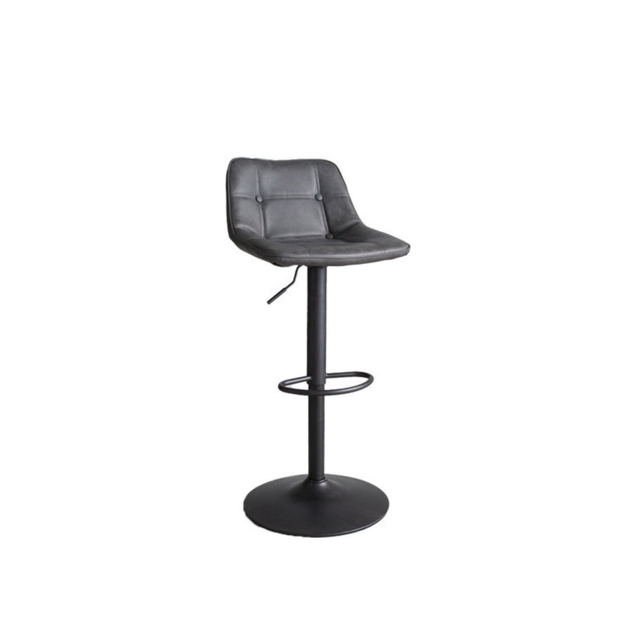 Industrial Bar Stool Ezra Anthracite PU - Furnwise