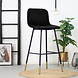 Velvet Bar Stool Mikky Black Velvet Bar Stool Mikky Black