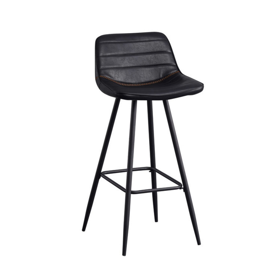 Industrial Bar Stool William Black PU Furnwise