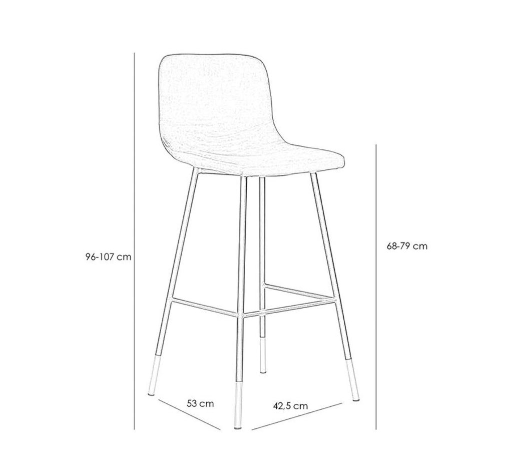 Industrial bar stool Mikky Cognac EcoLeather Furnwise