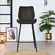 Industrial Bar Stool Barrel Black Leather Industrial Bar Stool Barrel Black Leather