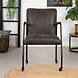 Industrial Dining Chair Mila Anthracite Eco-Leather Industrial Dining Chair Mila Anthracite Eco-Leather