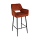 Velvet Bar Stool Mika Copper Velvet Bar Stool Mika Copper