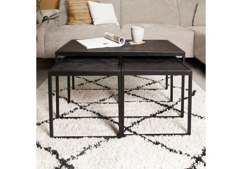  Coffee table Dulce Black set of 3 