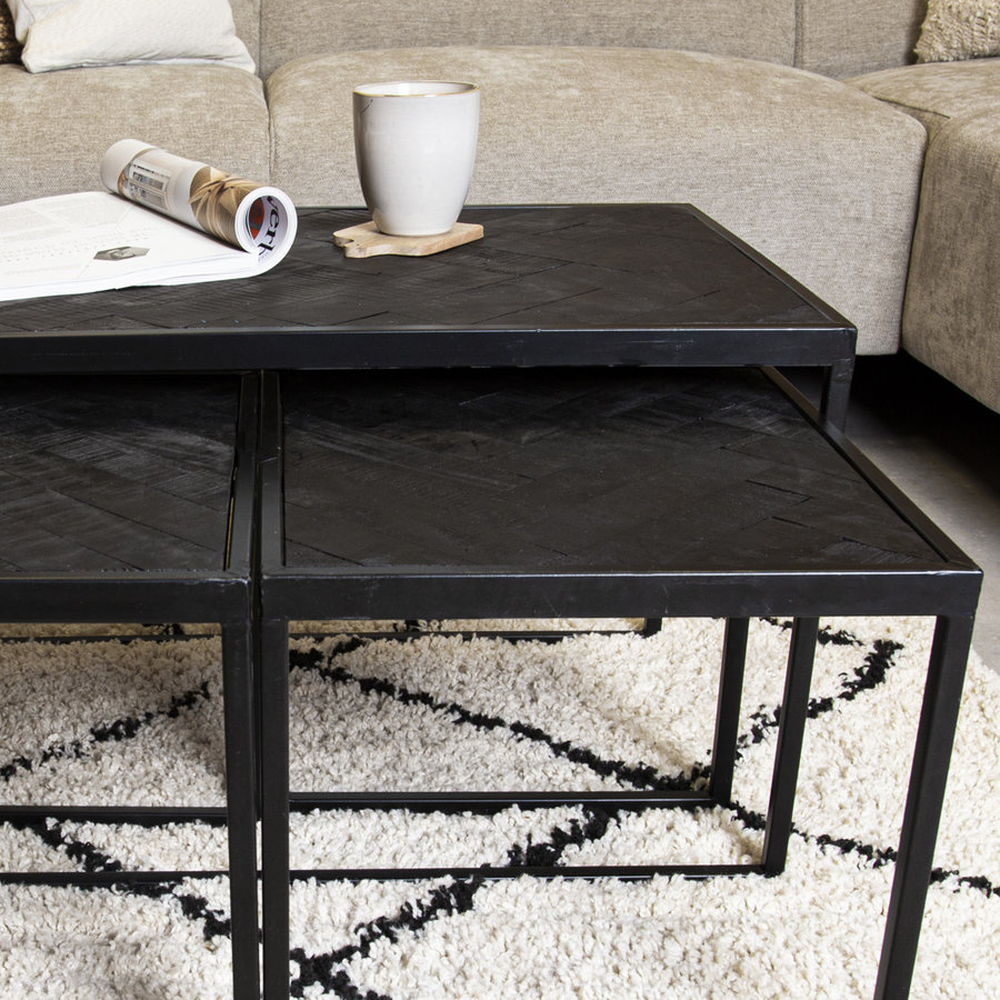 Coffee table Dulce Black set of 3