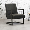 Industrial Leather Armchair Tiger Antracite