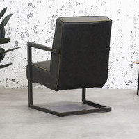 Industrial Leather Armchair Tiger Antracite
