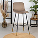 Velvet Bar Stool Mikky Taupe Velvet Bar Stool Mikky Taupe