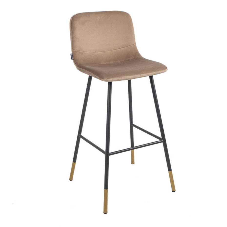 Velvet Bar Stool Mikky Taupe - Furnwise