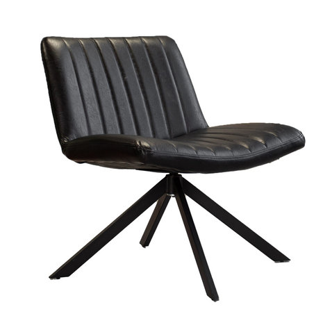 Industrial swivel Armchair Leon Black
