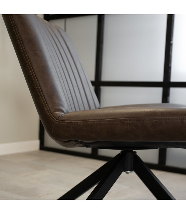 Industrial swivel Armchair Leon Taupe Furnwise