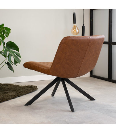 Industrial swivel Armchair Leon Cognac