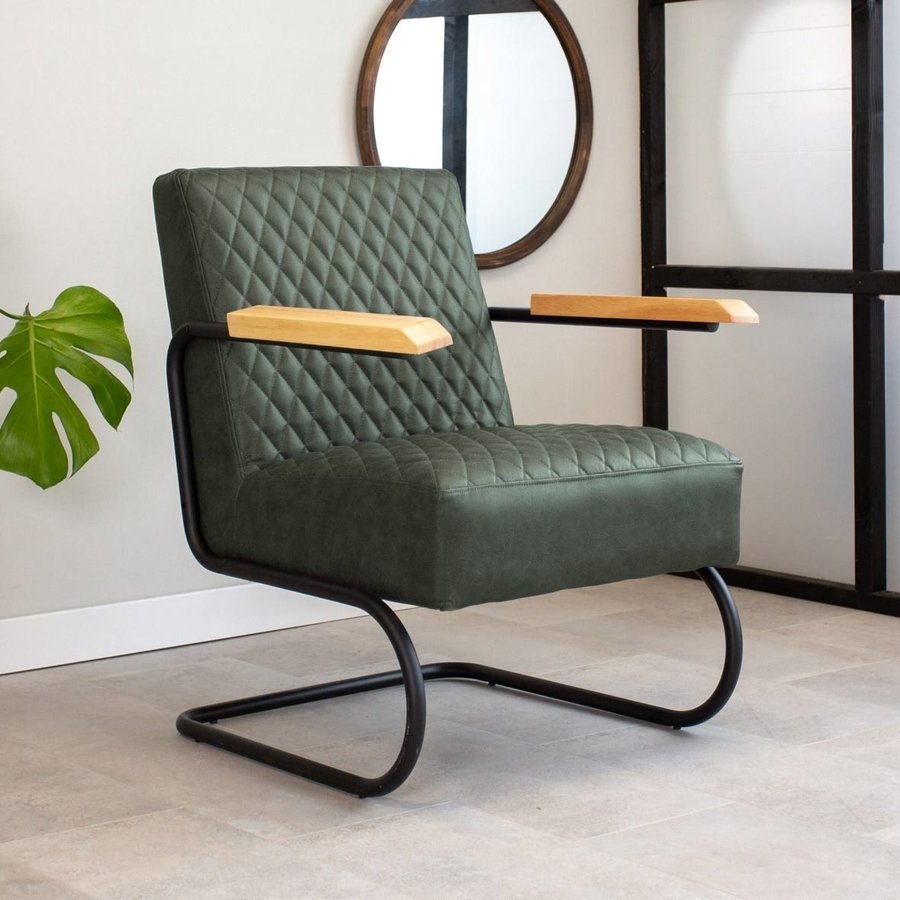 Industrial armchair Lars Green Furnwise