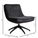 Industrial swivel Armchair Nickole Antracite Velvet Industrial swivel Armchair Nickole Antracite Velvet