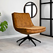 Industrial swivel Armchair Nickole Cognac Velvet Industrial swivel Armchair Nickole Cognac Velvet