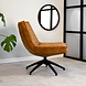 Industrial swivel Armchair Nickole Cognac Velvet Industrial swivel Armchair Nickole Cognac Velvet