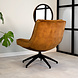Industrial swivel Armchair Nickole Cognac Velvet Industrial swivel Armchair Nickole Cognac Velvet
