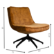 Industrial swivel Armchair Nickole Cognac Velvet Industrial swivel Armchair Nickole Cognac Velvet