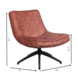 Industrial swivel Armchair Nickole Pink Velvet Industrial swivel Armchair Nickole Pink Velvet
