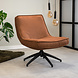 Industrial swivel Armchair Nickole Cognac Eco Leather Industrial swivel Armchair Nickole Cognac Eco Leather