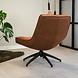 Industrial swivel Armchair Nickole Cognac Eco Leather Industrial swivel Armchair Nickole Cognac Eco Leather