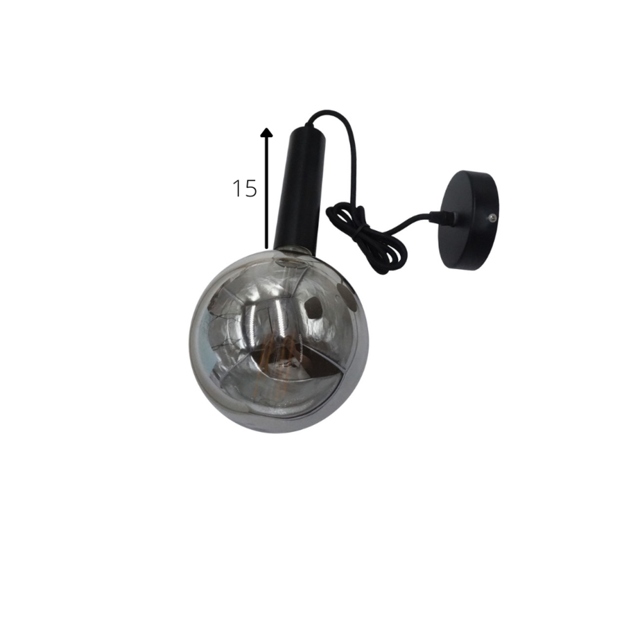 Industrial Ceiling Light Lewis Smokey Glass