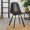 Industrial Dining Chair Logan Antracite Eco-Leather