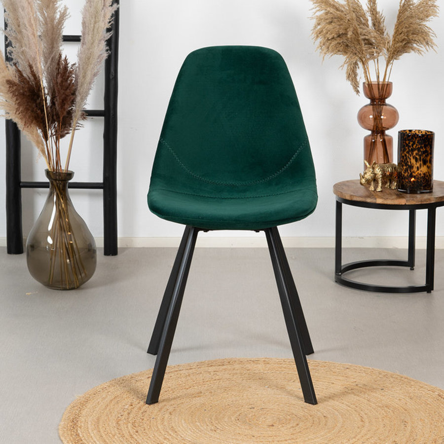 Modern Dining Chair Logan Green Velvet
