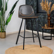 Industrial barstool Logan Antracite Eco-Leather Industrial barstool Logan Antracite Eco-Leather