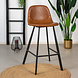 Industrial barstool Logan Cognac Eco-Leather Industrial barstool Logan Cognac Eco-Leather