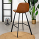 Industrial barstool Logan Cognac Eco-Leather Industrial barstool Logan Cognac Eco-Leather