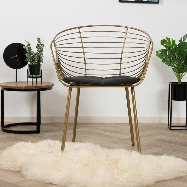 Modern Dining Chair Juli Gold Furnwise
