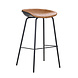 Industrial Bar Stool Minimal Cognac/Black PU Leather 77CM Industrial Bar Stool Minimal Cognac/Black PU Leather 77CM