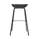 Industrial Bar Stool Minimal Cognac/Black PU Leather 77CM Industrial Bar Stool Minimal Cognac/Black PU Leather 77CM