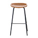Industrial Bar Stool Minimal Cognac/Black PU Leather 77CM Industrial Bar Stool Minimal Cognac/Black PU Leather 77CM