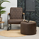 Industrial Poof Kyla Brown Eco-Leather Industrial Poof Kyla Brown Eco-Leather