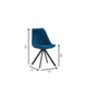 Industrial Dining chair Daisy velvet Blue Industrial Dining chair Daisy velvet Blue