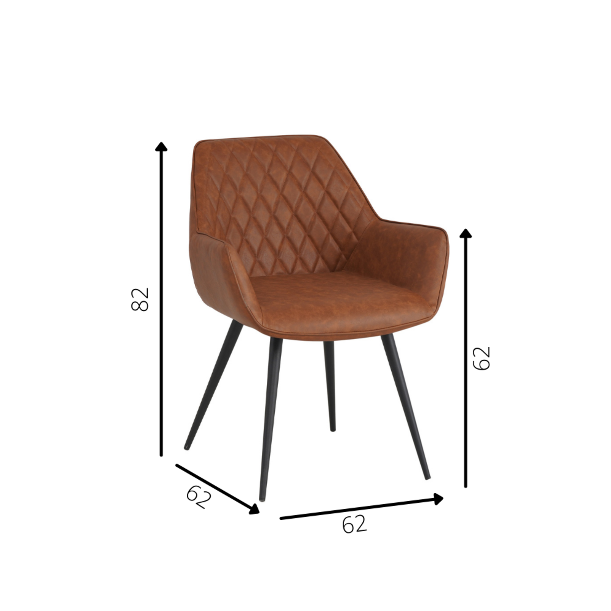 Industrial Dining Chair Cose Cognac Furnwise