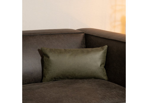  Pillow Kyla Olive Green Eco-Leather 25X45CM 