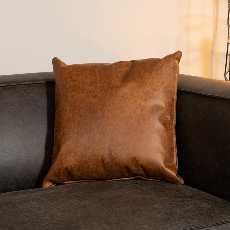 Pillow Kyla Cognac Eco-Leather 45X45CM
