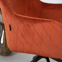 Industrial dining chair Quinn velvet Copper (wheels)