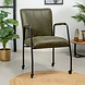 Industrial Dining Chair Mila Olive Green Eco-Leather Industrial Dining Chair Mila Olive Green Eco-Leather
