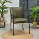 Industrial Dining Chair Mila Olive Green Eco-Leather Industrial Dining Chair Mila Olive Green Eco-Leather