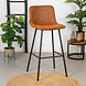 Industrial bar stool Mikky Cognac Eco-Leather Industrial bar stool Mikky Cognac Eco-Leather