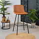 Industrial bar stool Mikky Cognac Eco-Leather Industrial bar stool Mikky Cognac Eco-Leather