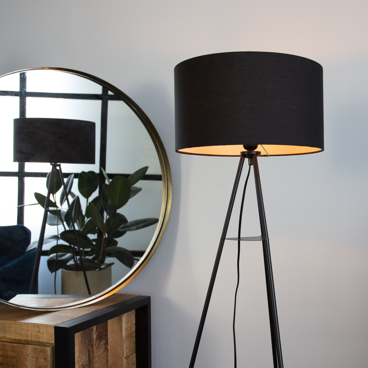 Industrial Floor Lamp Royan Black Furnwise