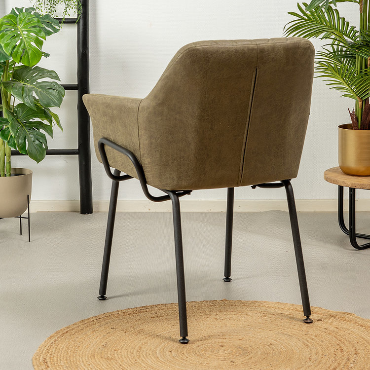 Dining Chair Club Olive Green Industrial Shipped within 24 hours