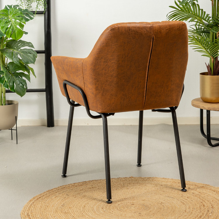 Dining Chair Club Cognac industrial Shipped within 24 hours! Furnwise